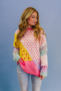 Danica Colorblock Distressed Sweater