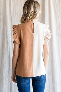 Color Block Top - Taupe