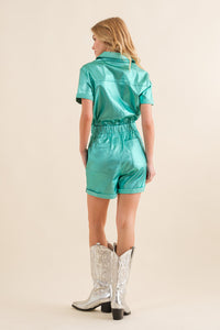 Electric Feeling Metallic Romper