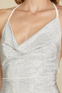 Can't Look Back Studded Dress- White