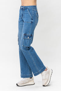 Highwaist Cargo Denim Wide Leg Jeans