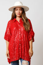 Paint the Town Red Sequin Top