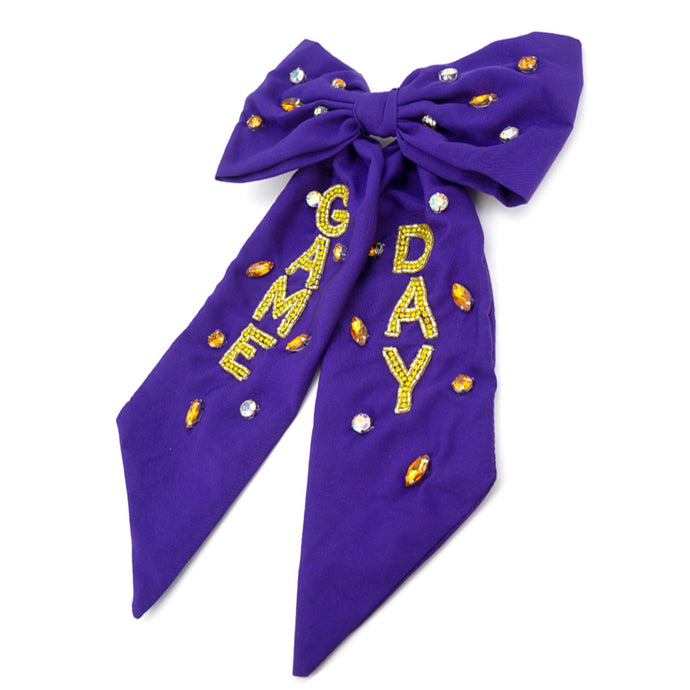 Purple/Gold Game Day Bow