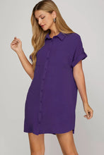 Purple Button Up Dress
