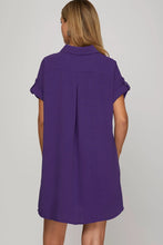 Purple Button Up Dress