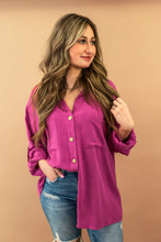 Madelyn Magenta Button Up