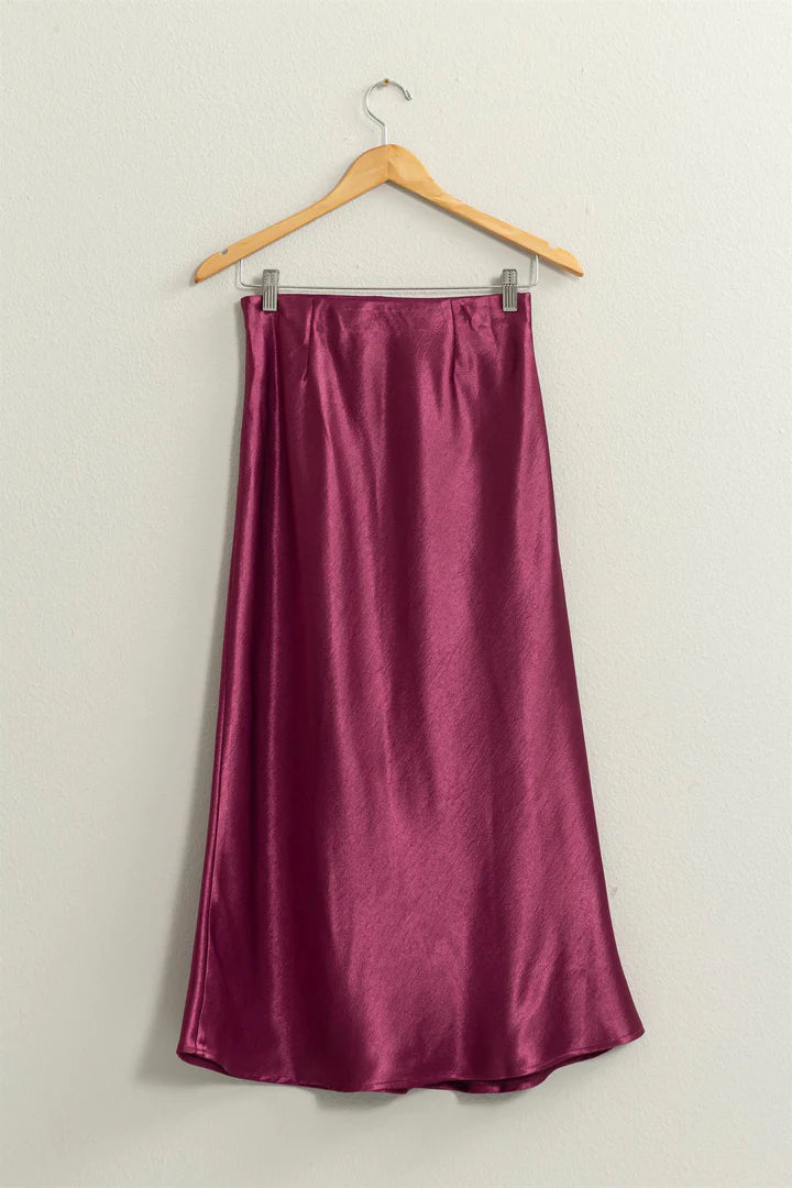 Sangria Satin Skirt