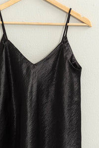 Valentina Silk Tank - Black