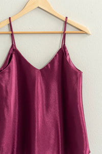 Valentina Silk Tank - Sangria