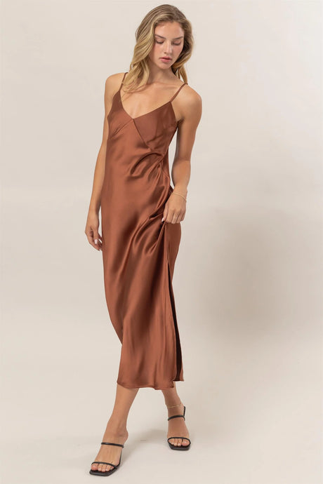 Estelle Satin Maxi - Chocolate