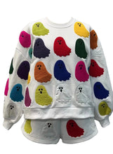 White Rainbow Fuzzy Ghost Sweatshirt