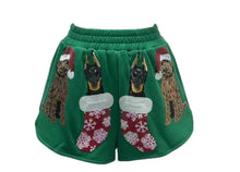 Green Christmas Puppies Shorts