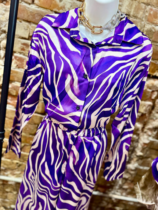 Purple Zebra Print Pant