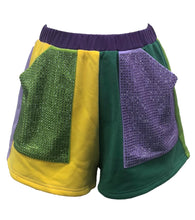 Mardi Gras Colorblock Rhinestone Pocket Short