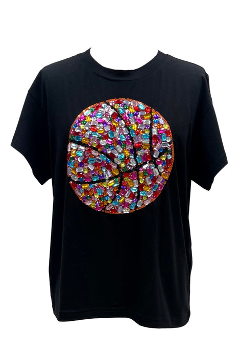 Black Rainbow Jewel Basketball Tee