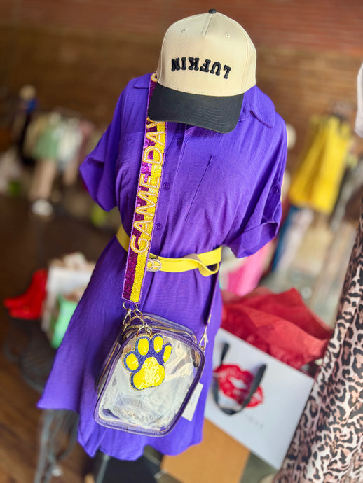 Purple Button Up Dress
