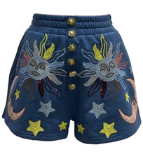 Midnight Blue Stars & Moon Henley Short