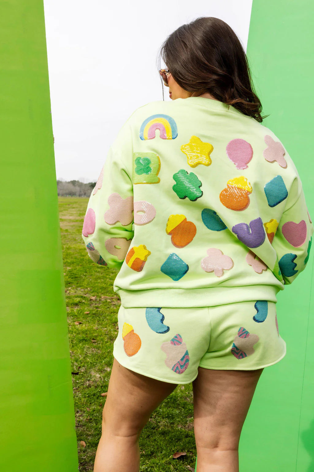 Neon Green Lucky Charm Icon Short - Queen of Sparkles