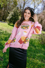 Light Pink Burger & Fries Icon Sweatshirt - Queen of Sparkles