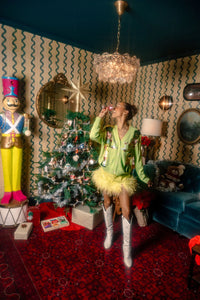 PALE GREEN MARTINI NUTCRACKER CARDIGAN