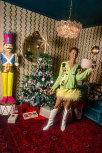 PALE GREEN MARTINI NUTCRACKER CARDIGAN