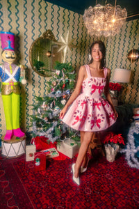 Light Pink Candy Cane Crossing Cocktail Dress