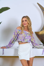 Lilly Printed Crop Top - Purple