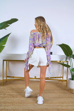 Lilly Printed Crop Top - Purple