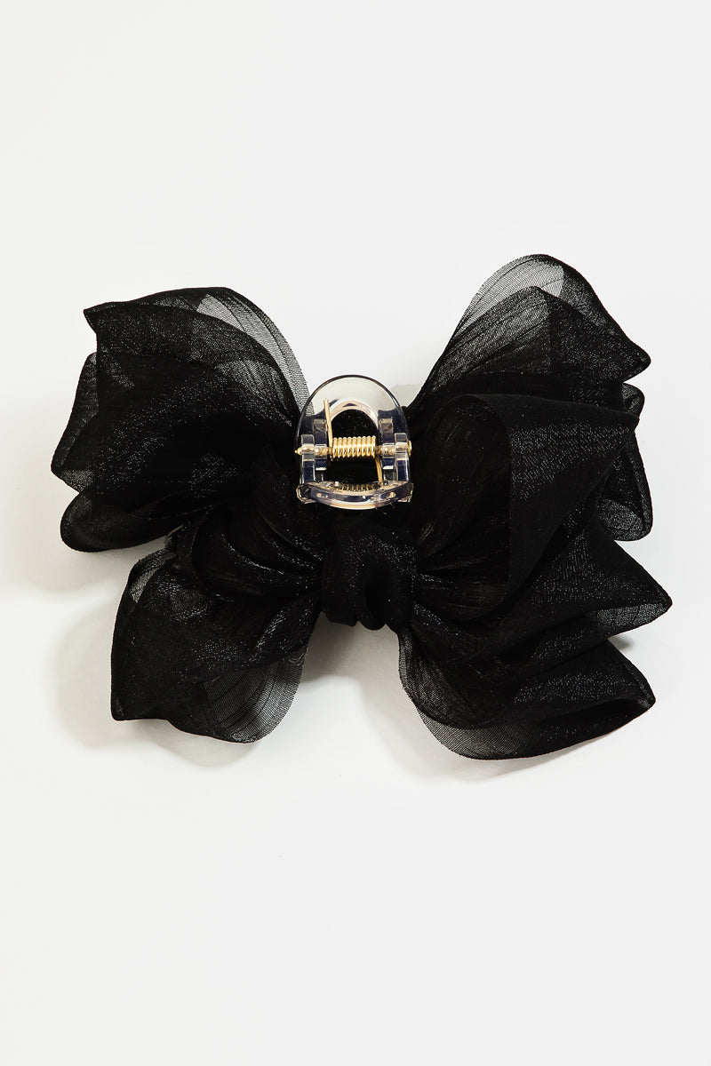 Bow Claw Hair Clip - Black