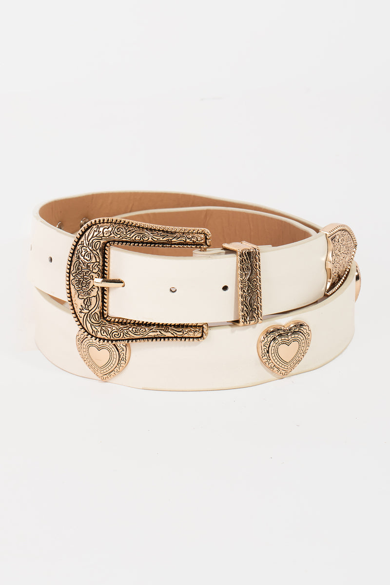 Corazon Western Belt - White