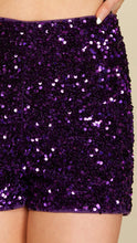 Stand Out Sequin Shorts - Purple