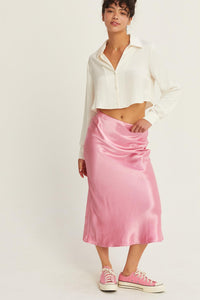 Rosario Rose Satin Skirt