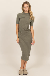 Simplistic Sophistication Midi Dress - Olive