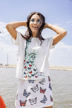 White Butterfly Lady Liberty Tee