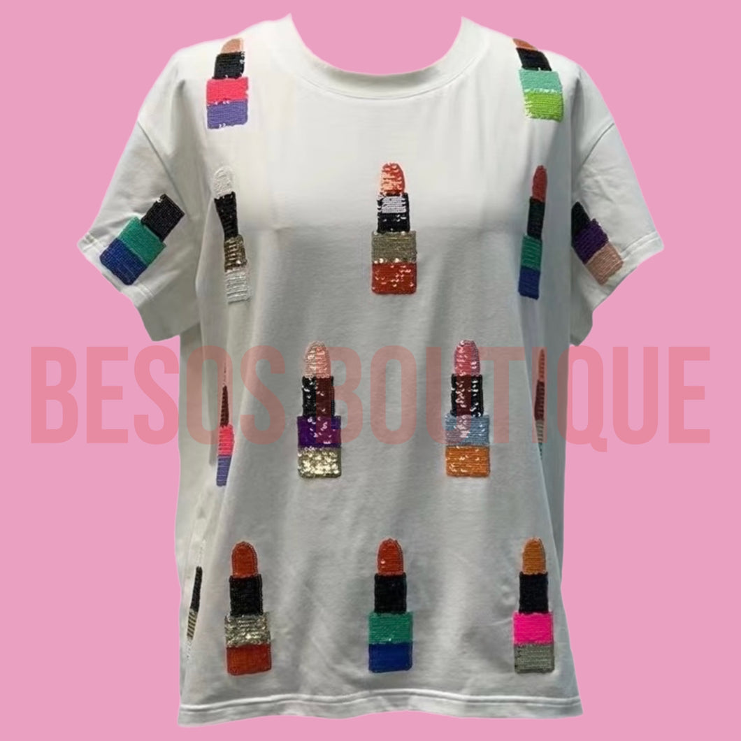 White Lipstick Tee