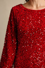 Sleigh Girl Sequin Dress - Red