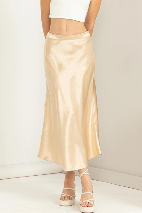 Popping Champagne Midi Skirt