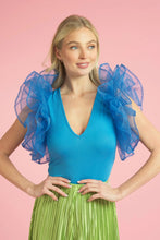 Drama Queen Organza Bodysuit - Blue