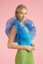 Drama Queen Organza Bodysuit - Blue